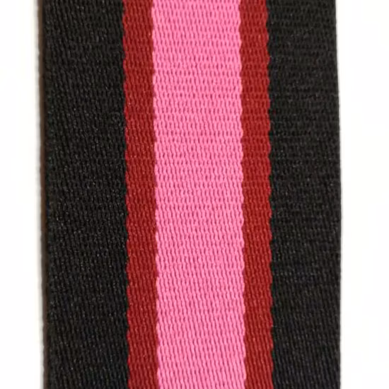 38mm Green Red Striped Polyester Webbing