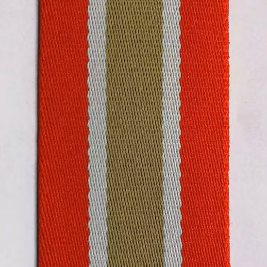 38mm Green Red Striped Polyester Webbing