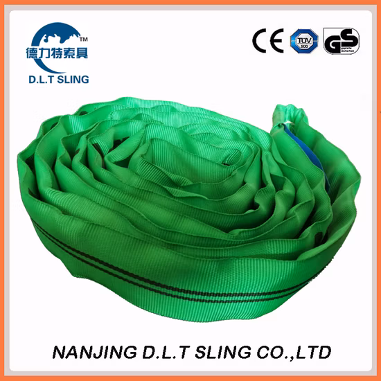 Eslinga redonda de poliéster verde de 2 toneladas na China