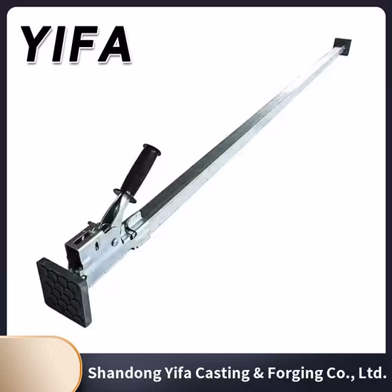 Barra de guincho padrão pintada de preto, barras de carga logísticas ajustáveis ​​com catraca para serviços pesados ​​com almofadas de pé de plástico