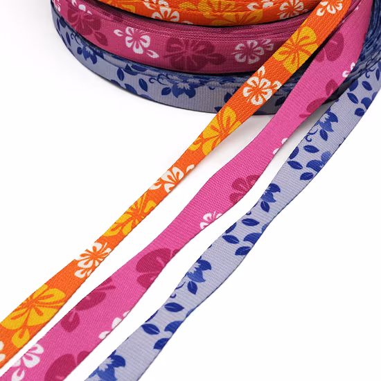 Tecido de poliéster para animais de estimação com impressão por transferência de calor com padrão personalizado para trela de cachorro